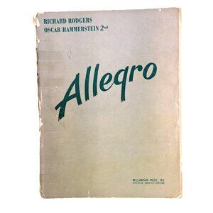 Vintage Allegro Music Book Signed By Jonathan Hadary Copyright 1948 Hammerstein